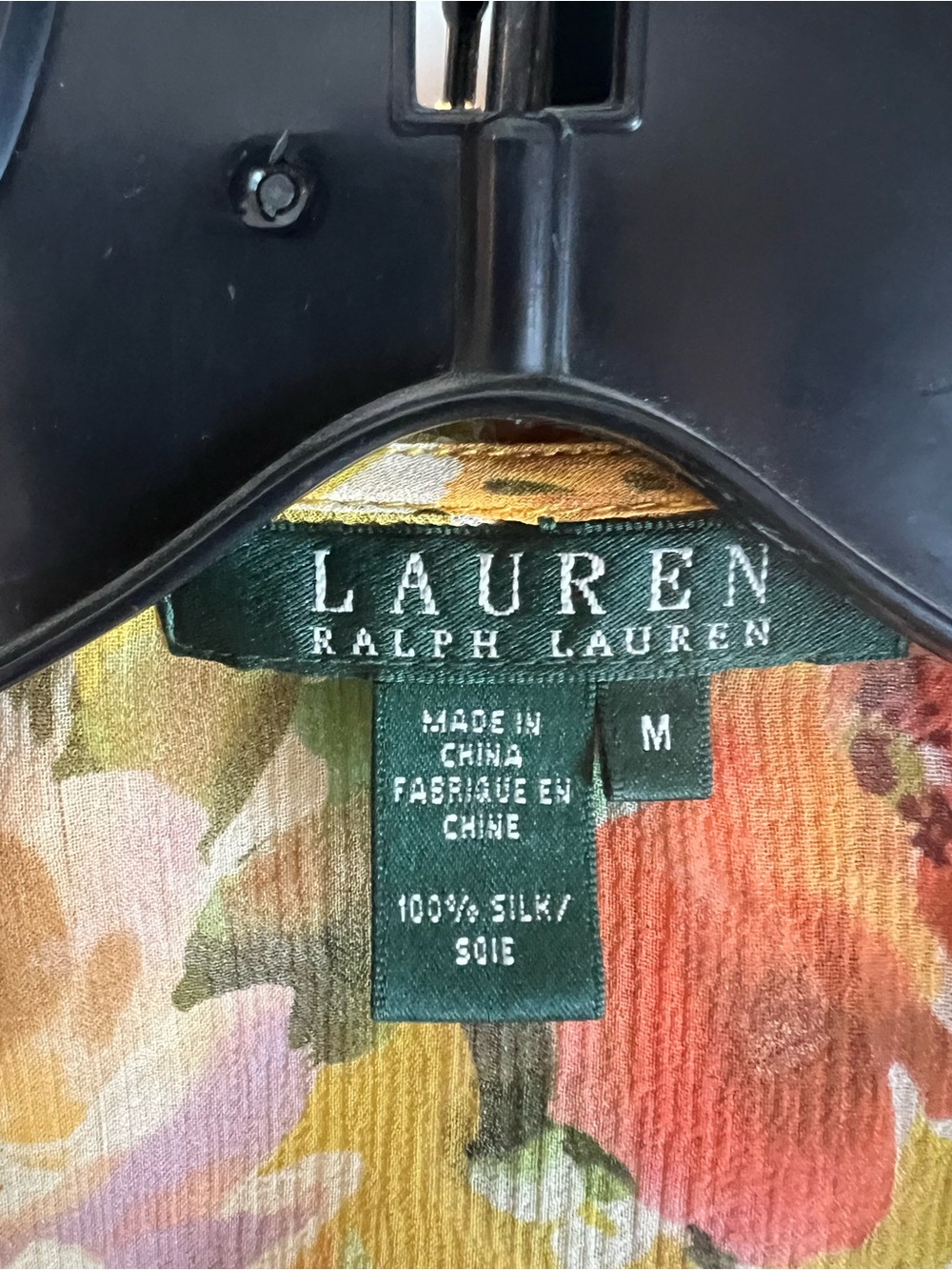 Lauren Ralph Lauren Floral Silk Top - Yellow & Coral - Picture 5 of 5